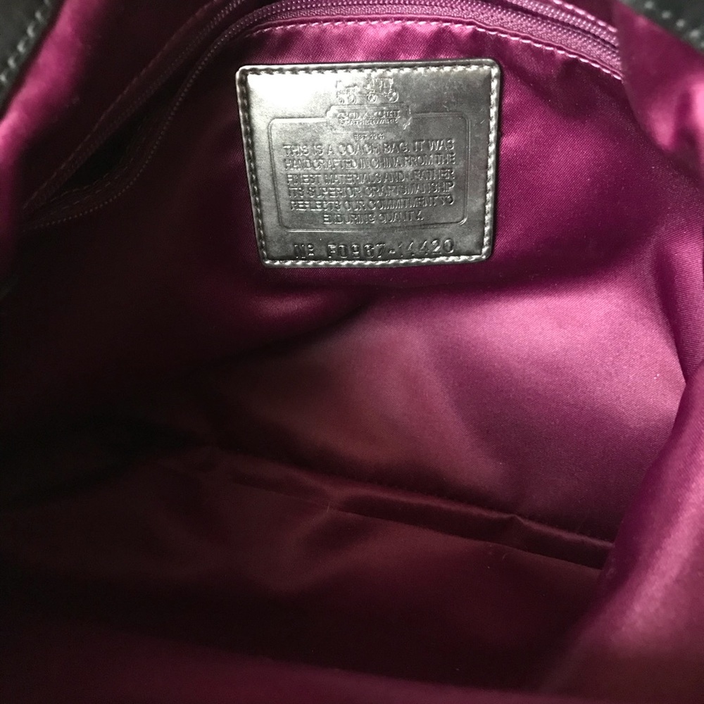 Coach sateen and leather handbag - Picture 3 of 8
